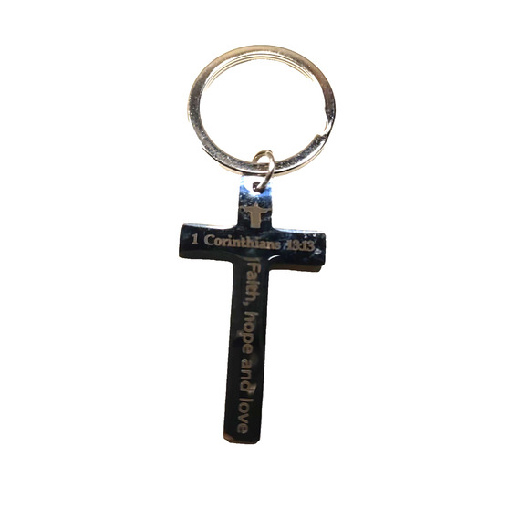 Faith Hope Love 1st Corinthians Small Lightweight Keychain - Picture 2 of 4